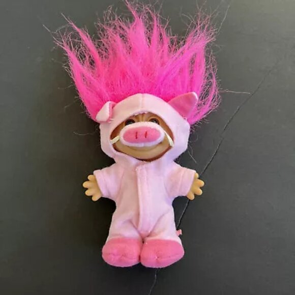 Vintage RUSS 5" Troll Doll In Pig Costume